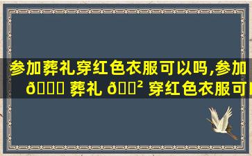 参加葬礼穿红色衣服可以吗,参加 🐒 葬礼 🌲 穿红色衣服可以吗女生